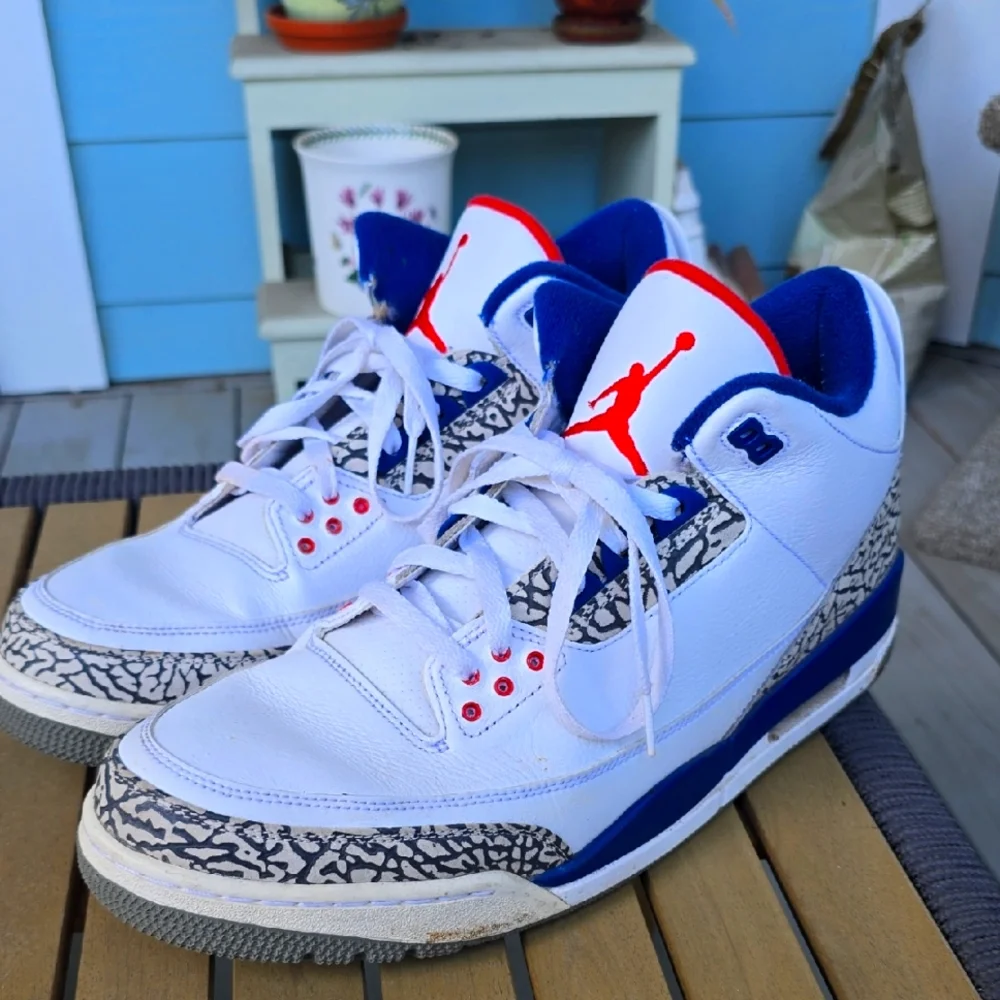 Jordan 3 Retro OG White and True Blue 2016 Size 14 - Picture 1 of 8